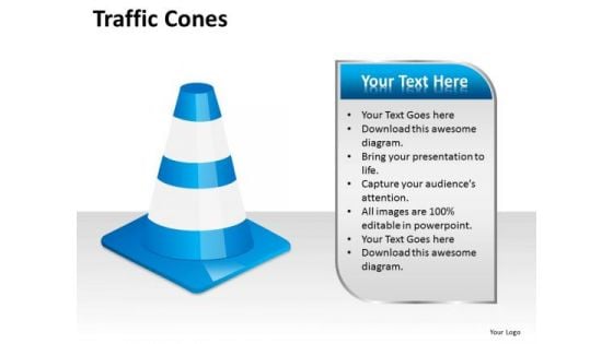 Business Finance Strategy Development Traffic Cones Business Diagram