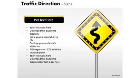 Business Finance Strategy Development Traffic Direction Signs Strategy Diagram