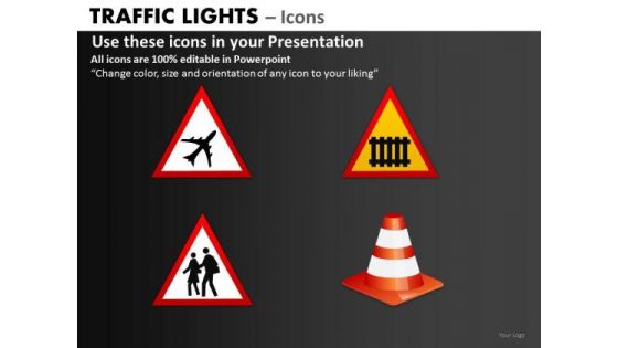 Business Finance Strategy Development Traffic Lights Icons Marketing Diagram