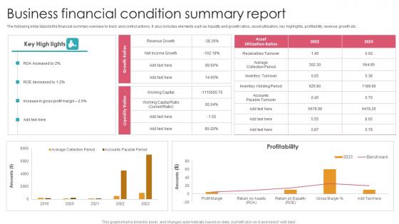 Business Financial Condition Summary Report Graphics Pdf