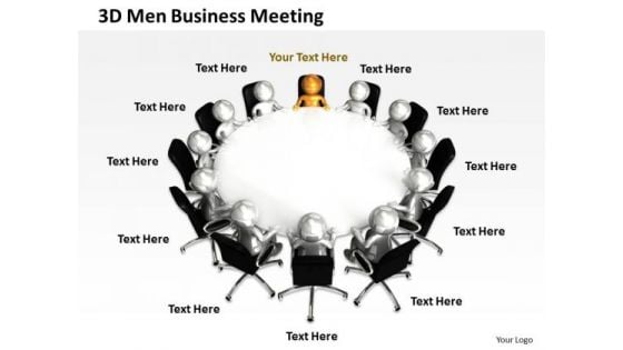 Business Flow Chart 3d Men PowerPoint Templates Meeting Slides