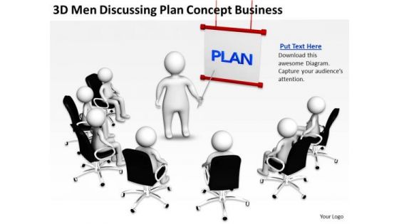 Business Flow Chart Discussing Plan Concept PowerPoint Presentation Slides