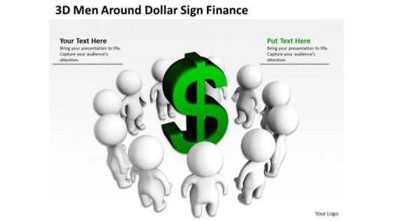 Business Flow Diagram 3d Men Around Dollar Sign Finance PowerPoint Templates