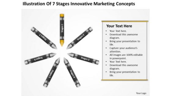 Business Flow Diagram Of 7 Stages Innovative Marketing Concepts Ppt PowerPoint Templates