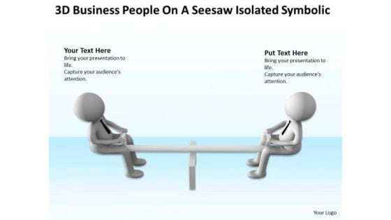 Business Flow Diagram Presentations People Seesaw Isolated Symbolic PowerPoint Templates