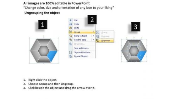 Business Flow Diagram Six Sided Multicolor Hexagon Ppt PowerPoint Templates