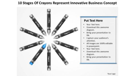 Business Flow Diagrams Of Crayons Represent Innovative Concept PowerPoint Slides