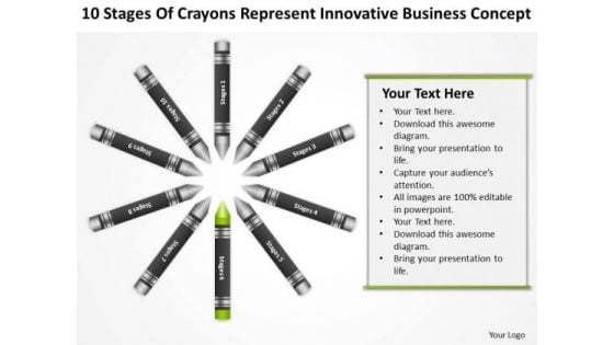 Business Flow Diagrams Of Crayons Represent Innovative Concept PowerPoint Templates