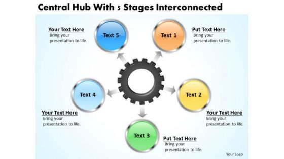 Business Flowchart Examples 5 Stages Iterconnected PowerPoint Templates Ppt Backgrounds For Slides