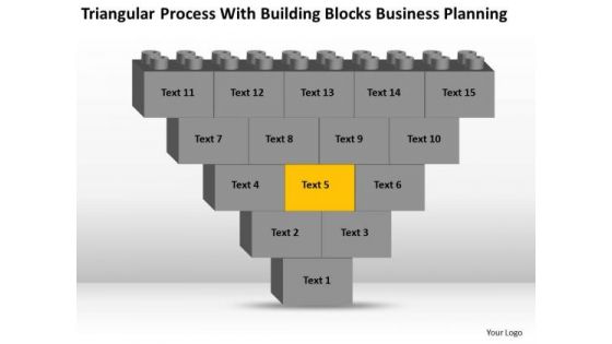 Business Flowchart Process With Building Blocks Planning PowerPoint Slide