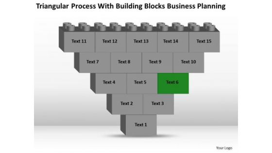 Business Flowchart Process With Building Blocks Planning PowerPoint Slides