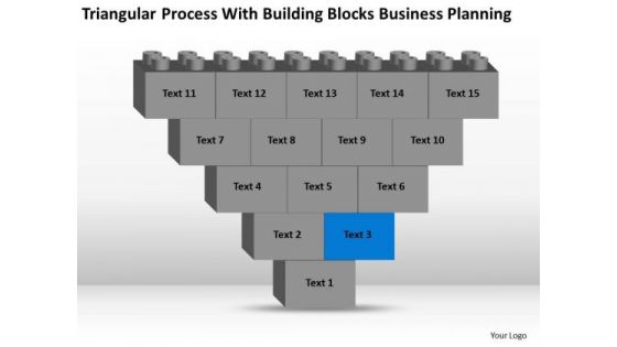 Business Flowchart Process With Building Blocks Planning Ppt PowerPoint Slide