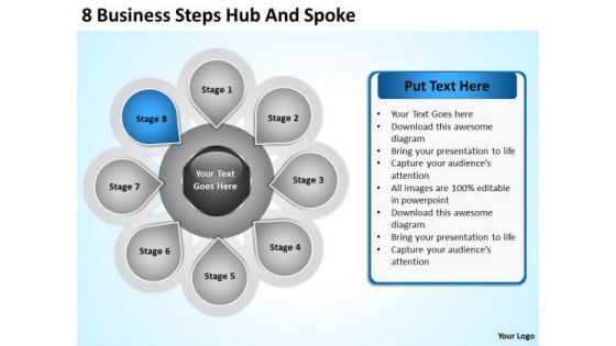 Business Flowchart Steps Hub And Spoke Ppt PowerPoint Templates Backgrounds For Slides