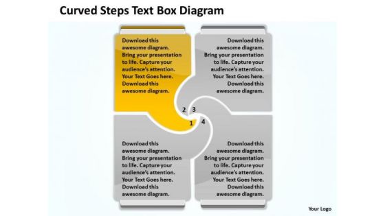 Business Flowchart Steps Text Box Diagram PowerPoint Templates