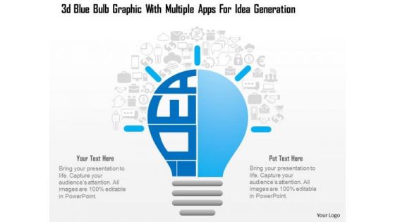 Business Framework 3d Blue Bulb Graphic With Multiple Apps For Idea Generation Ppt Template Business Framework 3d Blue Bulb Graphic With Multiple Apps For Idea Generation Ppt Template