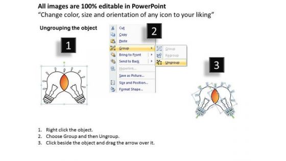 Business Framework Bulb Ideas Venn Diagram PowerPoint Presentation