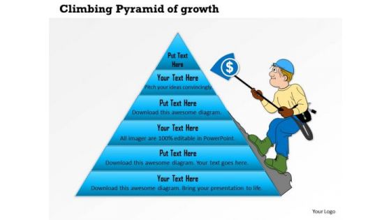 Business Framework Climbing Pyramid Of Growth PowerPoint Presentation