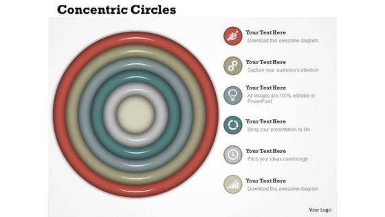 Business Framework Concentric Circles In PowerPoint Presentation