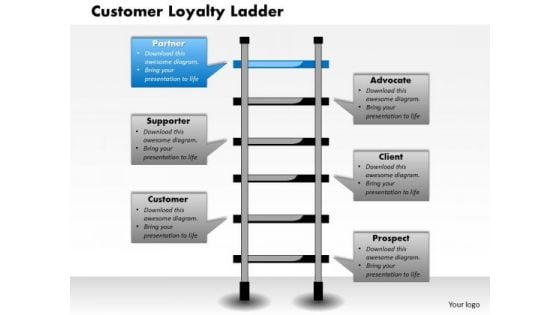 Business Framework Customer Loyalty Ladder PowerPoint Presentation