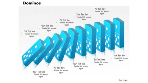 Business Framework Dominoes Diagram PowerPoint Presentation