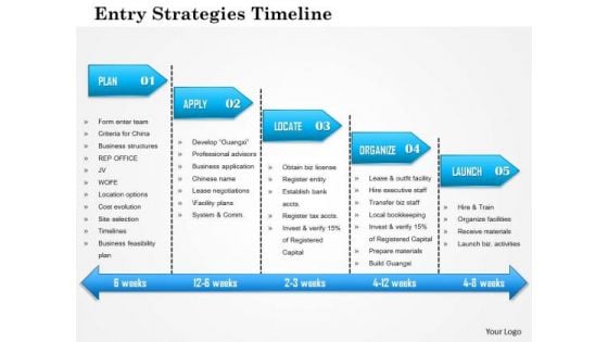 Business Framework Entry Strategies Timeline PowerPoint Presentation