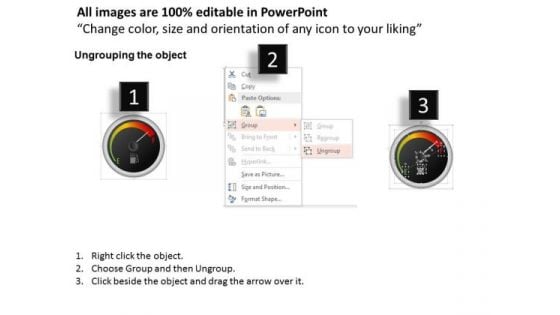 Business Framework Fuel Gauge Indicator PowerPoint Presentation