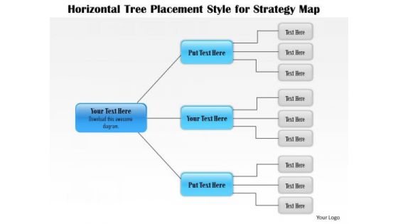 Business Framework Horizontal Tree Placement Style For Strategy Map PowerPoint Presentation