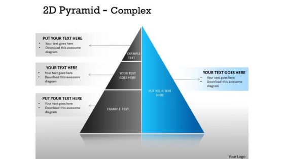 Business Framework Model 2d Pyramid Complex Design With 3 Stages Sales Diagram