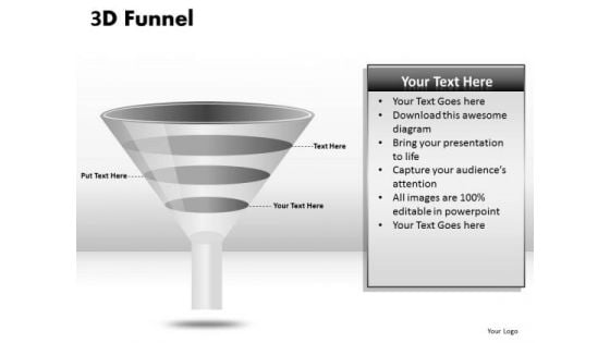 Business Framework Model 3 Staged Funnel Diagram Sales Diagram