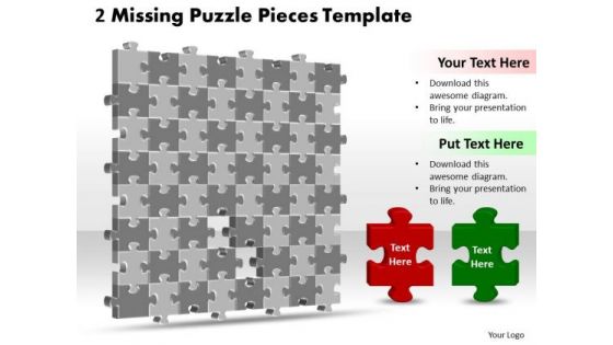 Business Framework Model 3d 8x8 Missing Puzzle Piece Sales Diagram