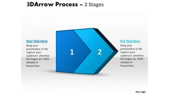 Business Framework Model 3d Arrow Process 2 Stages 1