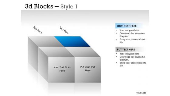 Business Framework Model 3d Blocks Style Business Diagram