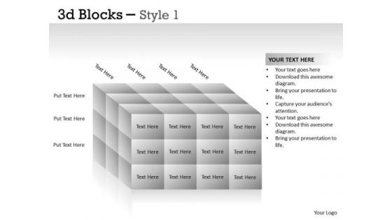 Business Framework Model 3d Blocks Style Consulting Diagram