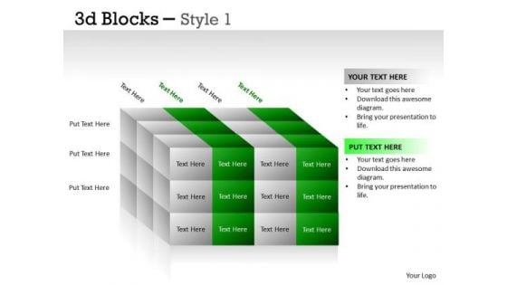 Business Framework Model 3d Blocks Style Sales Diagram