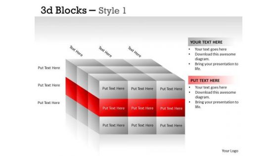 Business Framework Model 3d Blocks Style Strategy Diagram