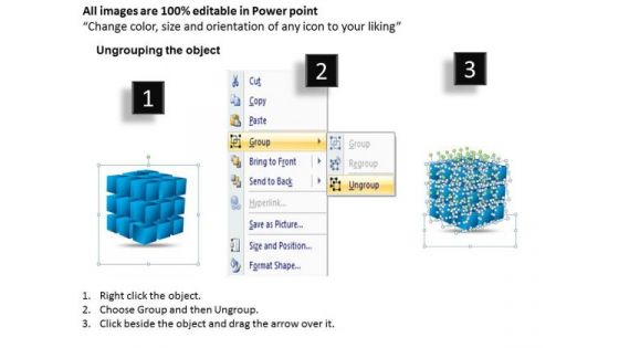 Business Framework Model 3d Blue Cube Perspective Ppt Strategy Diagram