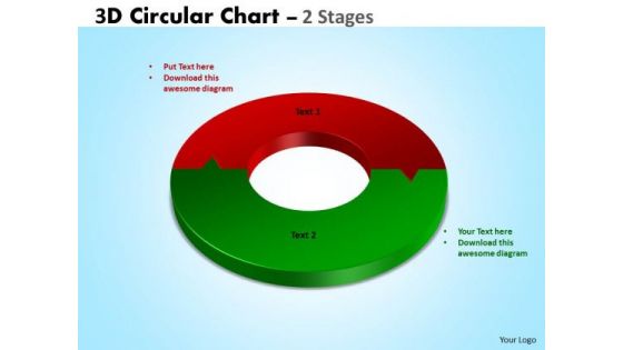 Business Framework Model 3d Circular Diagram Chart 2 Stages Marketing Diagram