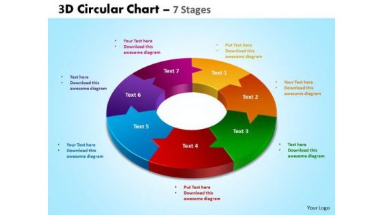 Business Framework Model 3d Circular Diagram Chart 7 Stages Sales Diagram