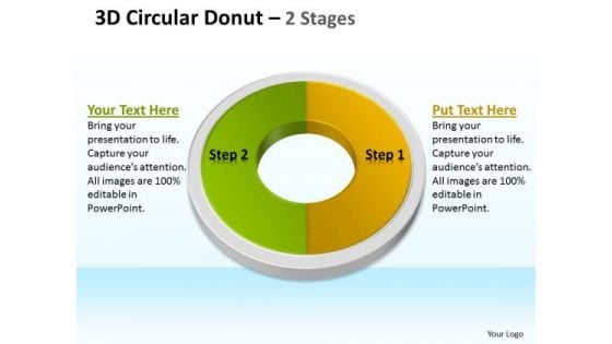 Business Framework Model 3d Circular Donut 2 Stages Strategic Management