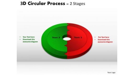 Business Framework Model 3d Circular Process 2 Stages Business Cycle Diagram