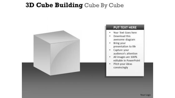 Business Framework Model 3d Cube Building Cube By Cube Business Diagram