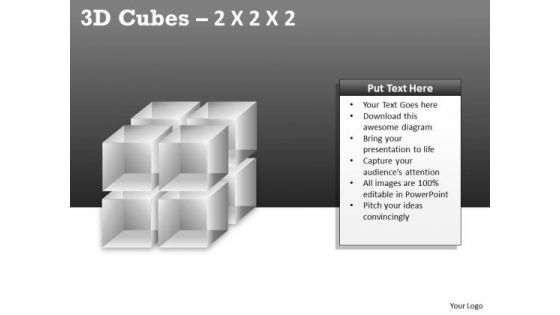 Business Framework Model 3d Cubes 2x2x2 Ppt Business Diagram