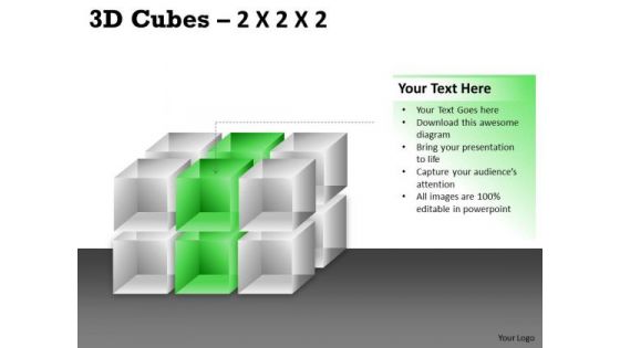 Business Framework Model 3d Cubes 2x2x3 Business Cycle Diagram