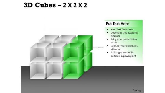 Business Framework Model 3d Cubes 2x2x3 Business Diagram