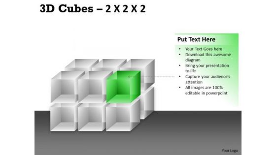 Business Framework Model 3d Cubes 2x2x3 Strategy Diagram