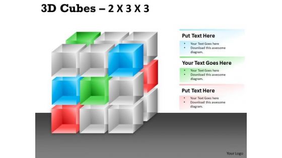 Business Framework Model 3d Cubes 2x3x3 Business Cycle Diagram