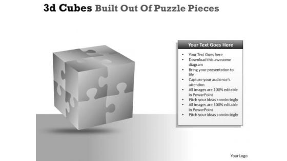 Business Framework Model 3d Cubes Built Out Of Puzzle Pieces Sales Diagram