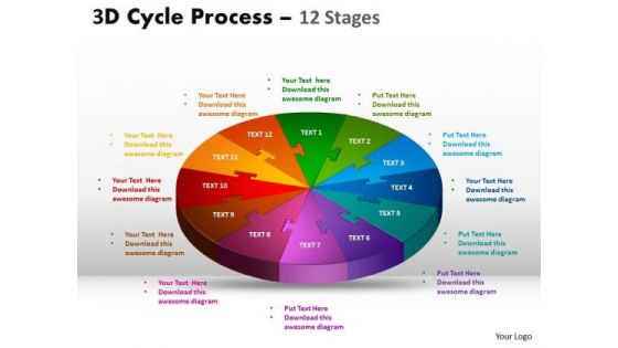 Business Framework Model 3d Flow Chart Diagram 12 Stages Strategy Diagram