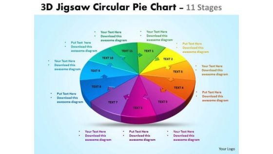 Business Framework Model 3d Jigsaw Circular 11 Stages Business Diagram