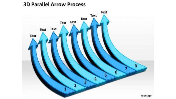 Business Framework Model 3d Parallel Arrow Process Marketing Diagram